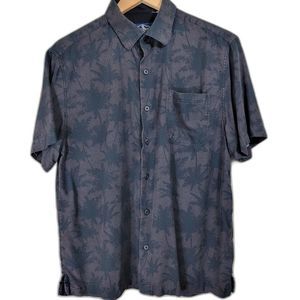 Black Palm Trees NAT NAST Silk Blend Short Sleeve Button Shirt - Medium